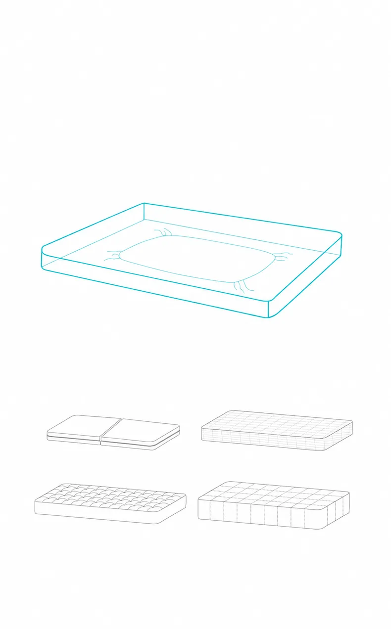 Made to any size, for mattresses 5 to 25 cm deep
