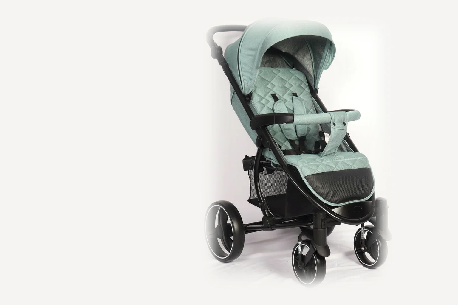 Flagship cabin-size baby stroller, three-quarter studio view