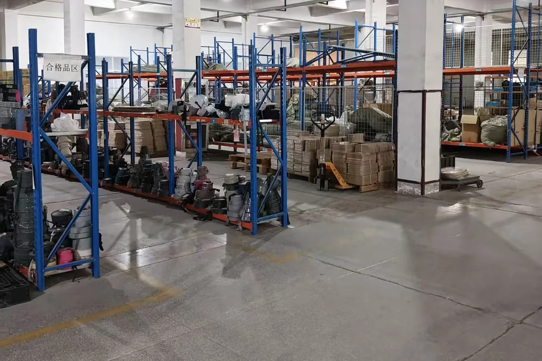 Qualified goods area, released stock staged for packing