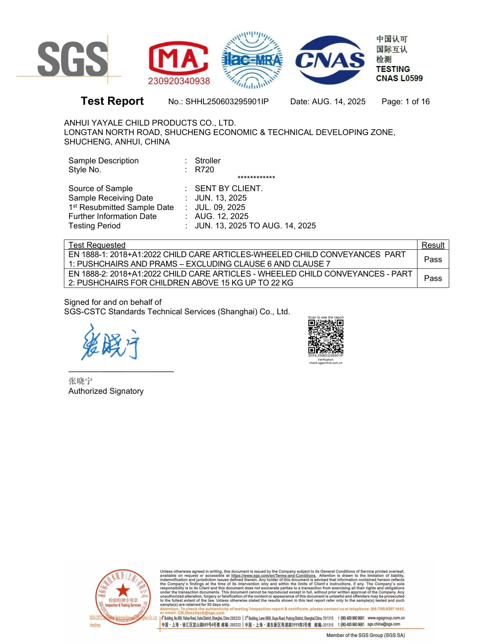 Raport z badań SGS dla R720